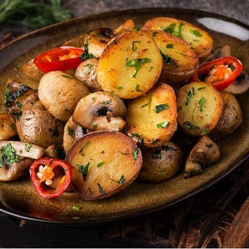 Картофель запеченный с грибами 